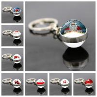 Zinc Alloy Key Clasp with Glass Christmas Design & time gem jewelry & for woman Sold By PC