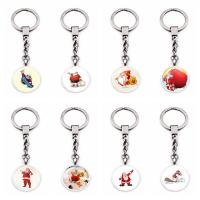 Zinc Alloy Key Clasp with Glass Christmas Design & time gem jewelry & for woman 100mm Sold By PC