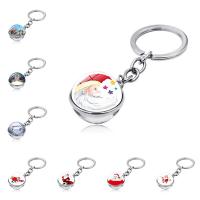 Zinc Alloy Key Clasp with Glass Christmas Design & time gem jewelry & for woman 79mm Sold By PC