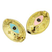 Brass Beads, gold color plated, enamel, more colors for choice, 12x18x7mm, Hole:Approx 2mm, 10PCs/Lot, Sold By Lot