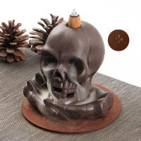 Backflow Incense Burner, Porcelain, plated, for home and office & durable, 100x100x90mm, Sold By PC