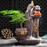 Backflow Incense Burner, Porcelain, plated, for home and office & durable & different styles for choice, more colors for choice, 250x100x175mm, Sold By PC