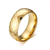 Tungsten Steel Finger Ring gold color plated & for man 8mm Sold By PC