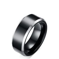 Tungsten Steel Finger Ring, polished, different size for choice & for man, black, 8mm, Sold By PC