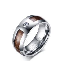 Tungsten Steel Finger Ring, polished, different size for choice & micro pave cubic zirconia & for man, 8mm, Sold By PC