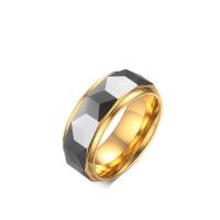Tungsten Steel Finger Ring plated polished & for man 8mm Sold By PC