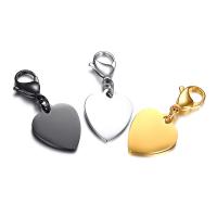 Stainless Steel Key Clasp, Heart, plated, Unisex, more colors for choice, 25x21mm, Sold By PC