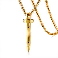 Stainless Steel Jewelry Necklace, gold color plated, for man, 43x10.60mm, Length:Approx 23.62 Inch, Sold By PC