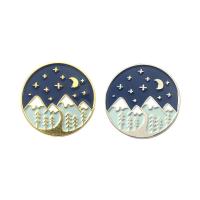 Tibetan Style Brooches, Round, plated, Unisex & enamel, mixed colors, 22.86x22.86mm, Sold By PC