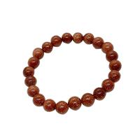 Natural Goldstone Bracelet, Unisex, reddish orange, Length:15 Inch, Sold By PC