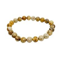 Picture Jasper Bracelet, Unisex, mixed colors, Length:Approx 15 Inch, Sold By PC
