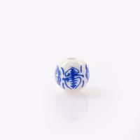 Printing Porcelain Beads, Round, handmade, DIY, mixed colors, 12mm, 100PCs/Bag, Sold By Bag