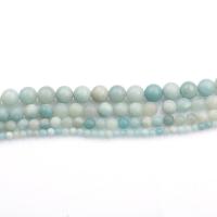 Amazonit Beads, Runde, du kan DIY, blandede farver, Solgt Per 38 cm Strand