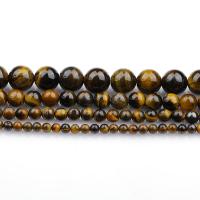 Tiger Eye Beads, Runde, du kan DIY, blandede farver, Solgt Per 38 cm Strand