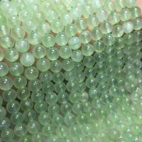Natural Prehnite Beads, Round, DIY, green, Sold Per 38 cm Strand