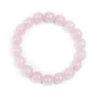 Quartz Bracelets, Rose Quartz, Unisex & anti-fatigue, pink, Sold Per 19 cm Strand