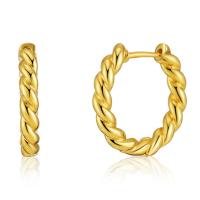 Brass Huggie Hoop Earring, plated, fashion jewelry & for woman, golden, 20mm, Sold By Pair
