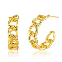 Brass Stud Earring plated fashion jewelry & for woman golden 23mm Sold By Pair