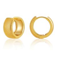 Brass Huggie Hoop Earring 18K gold plated fashion jewelry & for woman golden Sold By Pair