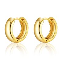 Brass Huggie Hoop Earring, 18K gold plated, fashion jewelry & for woman, golden, 15mm, Sold By Pair