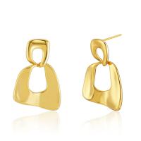 Boucles d'oreilles pendantes en laiton, Plaqué d'or 18K, bijoux de mode & pour femme, doré, 22x33mm, Vendu par paire