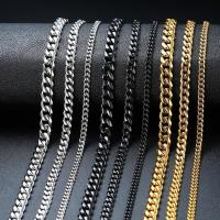 Titanium Steel Necklace Chain plated fashion jewelry & Unisex & curb chain Sold By PC
