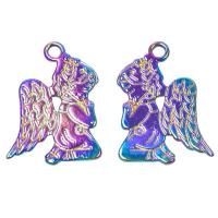 Tibetan Style Pendants, Angel, colorful plated, fashion jewelry, multi-colored, 19x24mm, Length:45 cm, Sold By PC