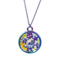 Tibetan Style Pendants, colorful plated, fashion jewelry, multi-colored, 16x19mm, Length:45 cm, Sold By PC