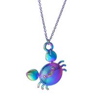 Zinc Alloy Animal Pendants Crab colorful plated fashion jewelry multi-colored Length 45 cm Sold By PC