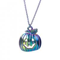 Zinc Alloy Pendants Pumpkin colorful plated fashion jewelry multi-colored Length 45 cm Sold By PC
