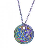 Tibetan Style Pendants, colorful plated, fashion jewelry, multi-colored, 20x20mm, Length:45 cm, Sold By PC