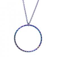 Pingentes de liga de zinco, platinado colorido, joias de moda, multi colorido, 43x45mm, comprimento 45 cm, vendido por PC