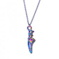 Tibetan Style Pendants, colorful plated, fashion jewelry, multi-colored, 8x23mm, Length:45 cm, Sold By PC