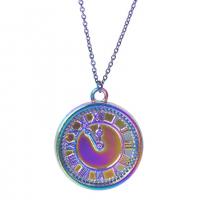 Zinc Alloy Pendants Clock colorful plated fashion jewelry multi-colored Length 45 cm Sold By PC