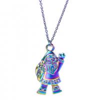 Zinc Alloy Christmas Pendants Santa Claus colorful plated fashion jewelry multi-colored Length 50 cm Sold By PC