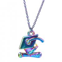 Zinc Alloy Pendants doctorial hat colorful plated fashion jewelry multi-colored Length 50 cm Sold By PC