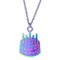 Zinc Alloy Pendants Cake colorful plated fashion jewelry multi-colored Length 50 cm Sold By PC