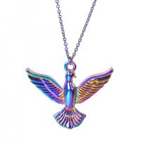 Tibetan Style Animal Pendants, Bird, colorful plated, fashion jewelry, multi-colored, 29x32mm, Length:45 cm, Sold By PC