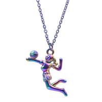 Zink Alloy Halsband, färgrik pläterade, mode smycken, flerfärgad, 16x27mm, Längd 45 cm, Säljs av PC
