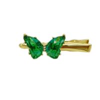Alligator Hair Clip Zinc Alloy with Crystal Butterfly gold color plated fashion jewelry & for woman Sold By PC