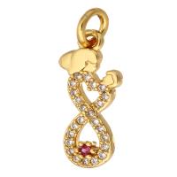 Cubic Zirconia Micro Pave Brass Pendant, gold color plated, micro pave cubic zirconia & hollow, 7x17x2mm, Hole:Approx 2mm, 10PCs/Lot, Sold By Lot
