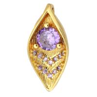 Cubic Zirconia Micro Pave Brass Pendant gold color plated micro pave cubic zirconia Approx 1mm Sold By Lot