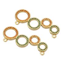 Cubic Zirconia Micro Pave Brass Connector, gold color plated, micro pave cubic zirconia & hollow, 15x33x3mm, Hole:Approx 1mm, 10PCs/Lot, Sold By Lot