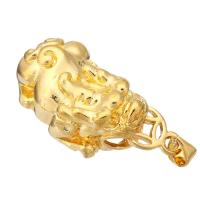 Bijoux pendentifs en laiton, bête sauvage Fabuleuse, Placage de couleur d'or, 17x33x11mm, Trou:Environ 4mm, 10PC/lot, Vendu par lot