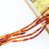 Natural Red Agate Beads, Column, polished, DIY, 4x13mm, Approx 29PCs/Strand, Sold Per Approx 15.35 Inch Strand
