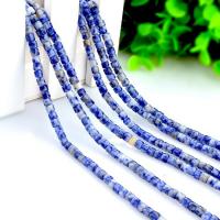 Blue Speckle Stone perla, lucido, DIY, 4x4mm, Venduto da filo