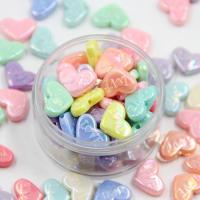 Plated Acrylic Beads, Heart, injection moulding, DIY, multi-colored, 20mm, Sold By G
