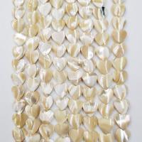 Natural Yellow Shell Beads, Heart, polished, DIY, light beige, Sold Per 39 cm Strand