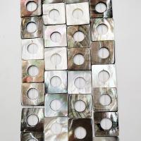 Black+Lip+Shell Perle, Quadrat, poliert, DIY, gemischte Farben, 25mm, 16PCs/Strang, verkauft per 39 cm Strang