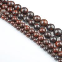 Jaspis Brekzien Perlen, Jaspis Brecciated, rund, poliert, DIY, rot, verkauft per 39 cm Strang